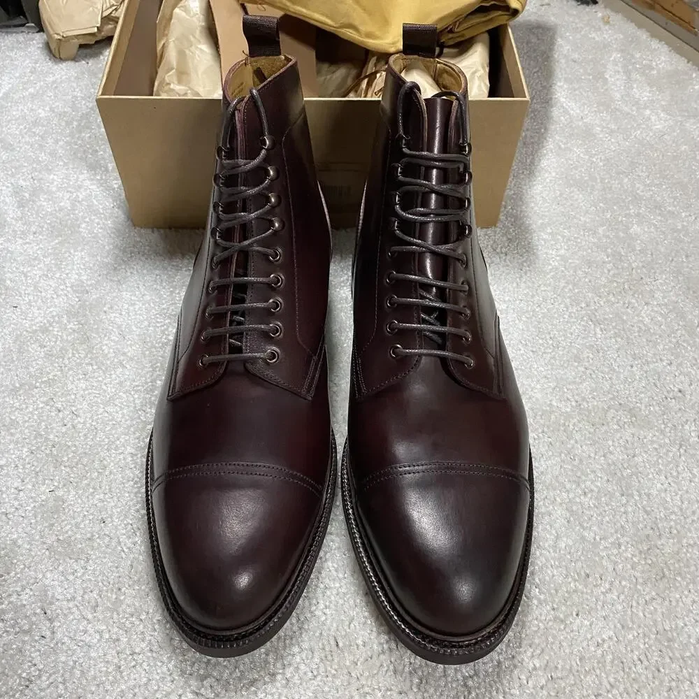 Meermin Boots Mens 10.5E Brown Shell Cordovan Cap Toe City Lug 116210 Ivy Prep